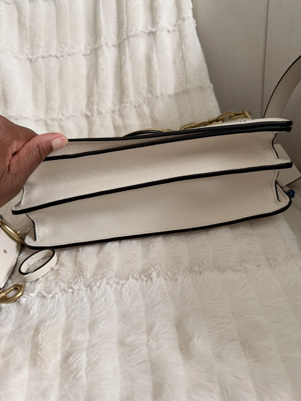 Coach white leather